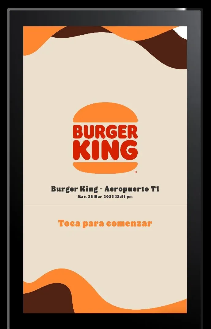 Burger King self-ordering kiosk at the airport location.