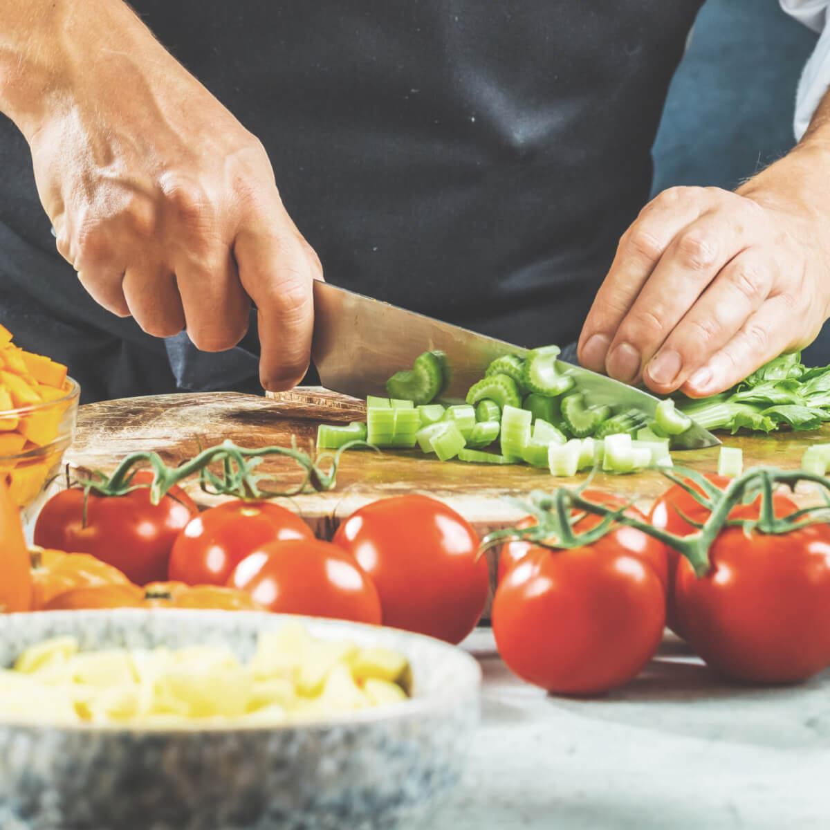 Chef preparing orders in the kitchen